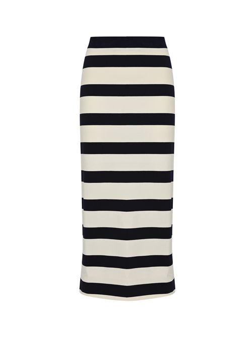 Gonna longuette MMLRIVIERA in maglia di viscosa a righe Avorio Blu MM Max Mara | 2616771017600004